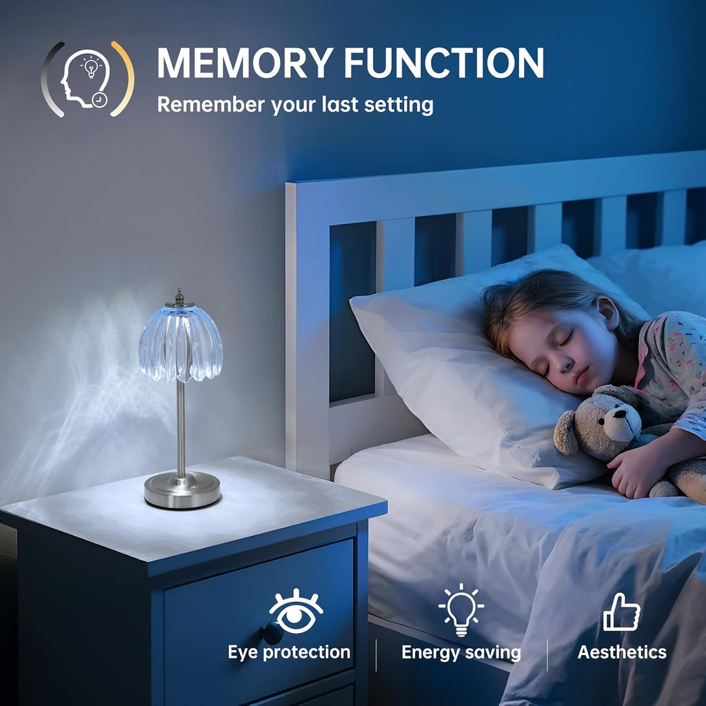 Shenmoyl Rechargeable Table Lamp with 5200mAh Battery & Touch Control - 3 Adjustable Color Temperatures, Cordless Dimmable Table Light…