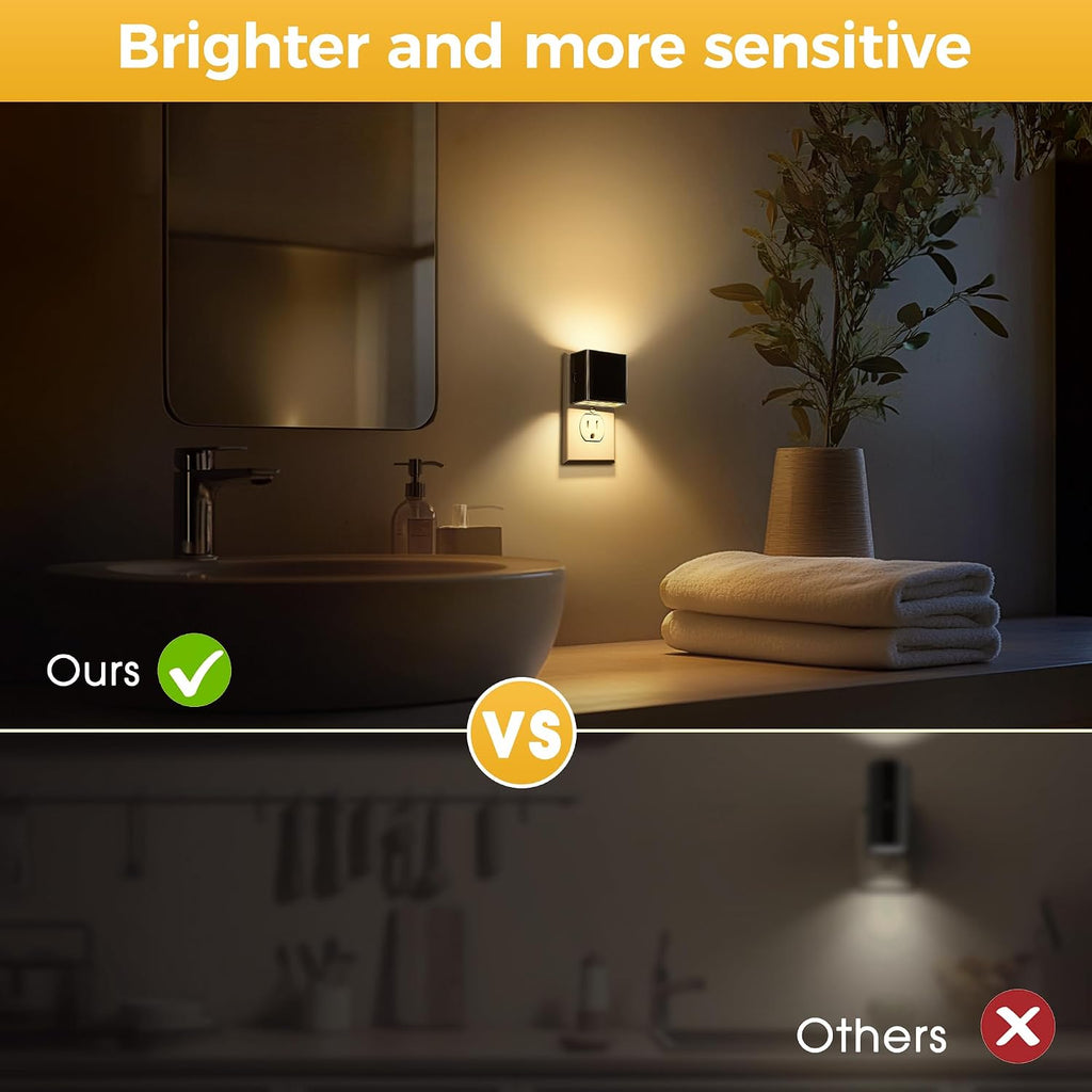 Llohasled L LOHAS LED Night Light 2 Pack, Night Lights Plug into Wall, Dusk to Dawn Sensor, Soft White 3000K, 0-100LM Adjustable Brightness…