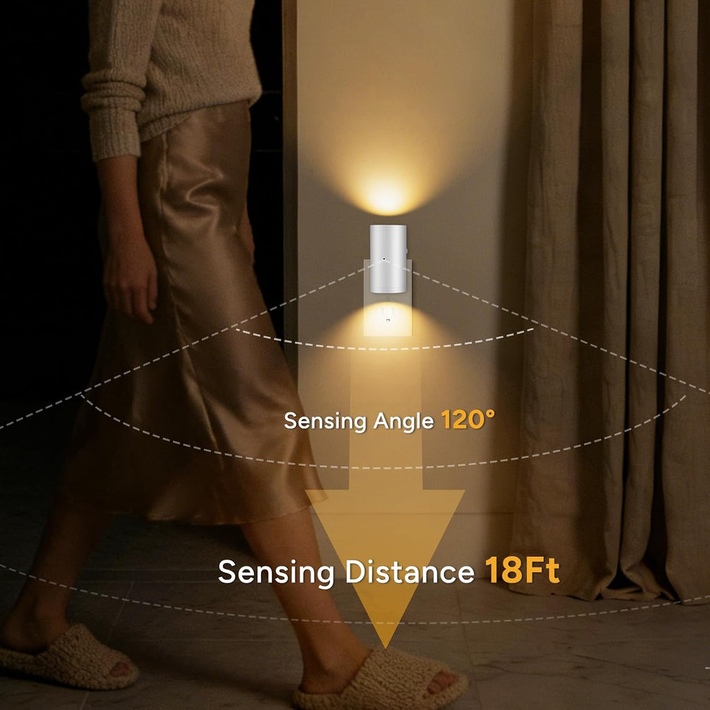 Motion Sensor Night Light with Dusk-to-Dawn Auto On/Off, Plug-in Wall Night Lights (Soft White 3000K), Dimmable 5–150 LM, Dim Standby…