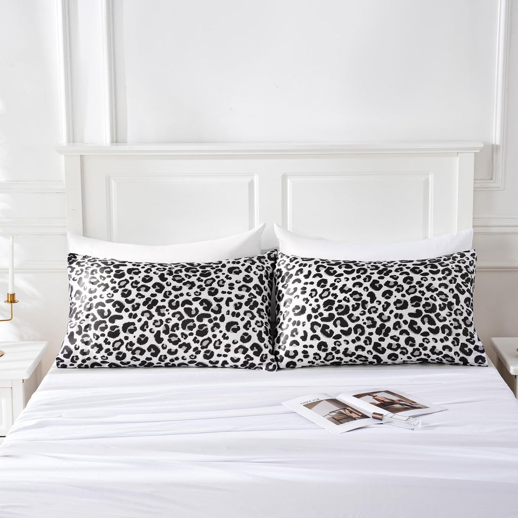 MR&HM Satin Pillowcase for Hair and Skin, Silk Satin Pillowcase 2 Pack, Standard Size Pillow Cases Set of 2, Silky Pillow Cover with…