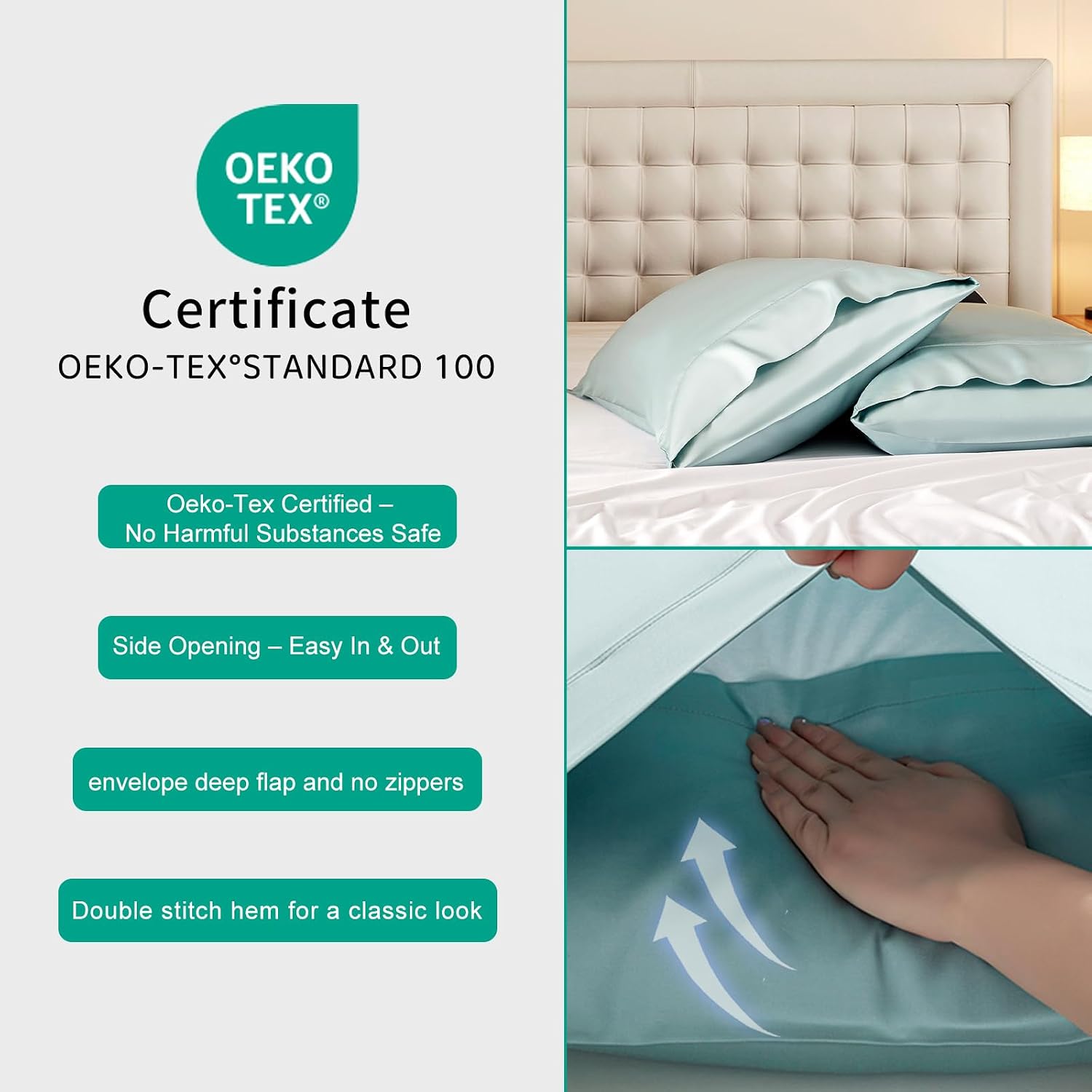 Stnomyhome 100% Eucalyptus Tencel Lyocell Cooling Pillowcase Set of 2, Moisture Wicking, Temperature Regulating, Soft &Smooth Sateen Pillow…