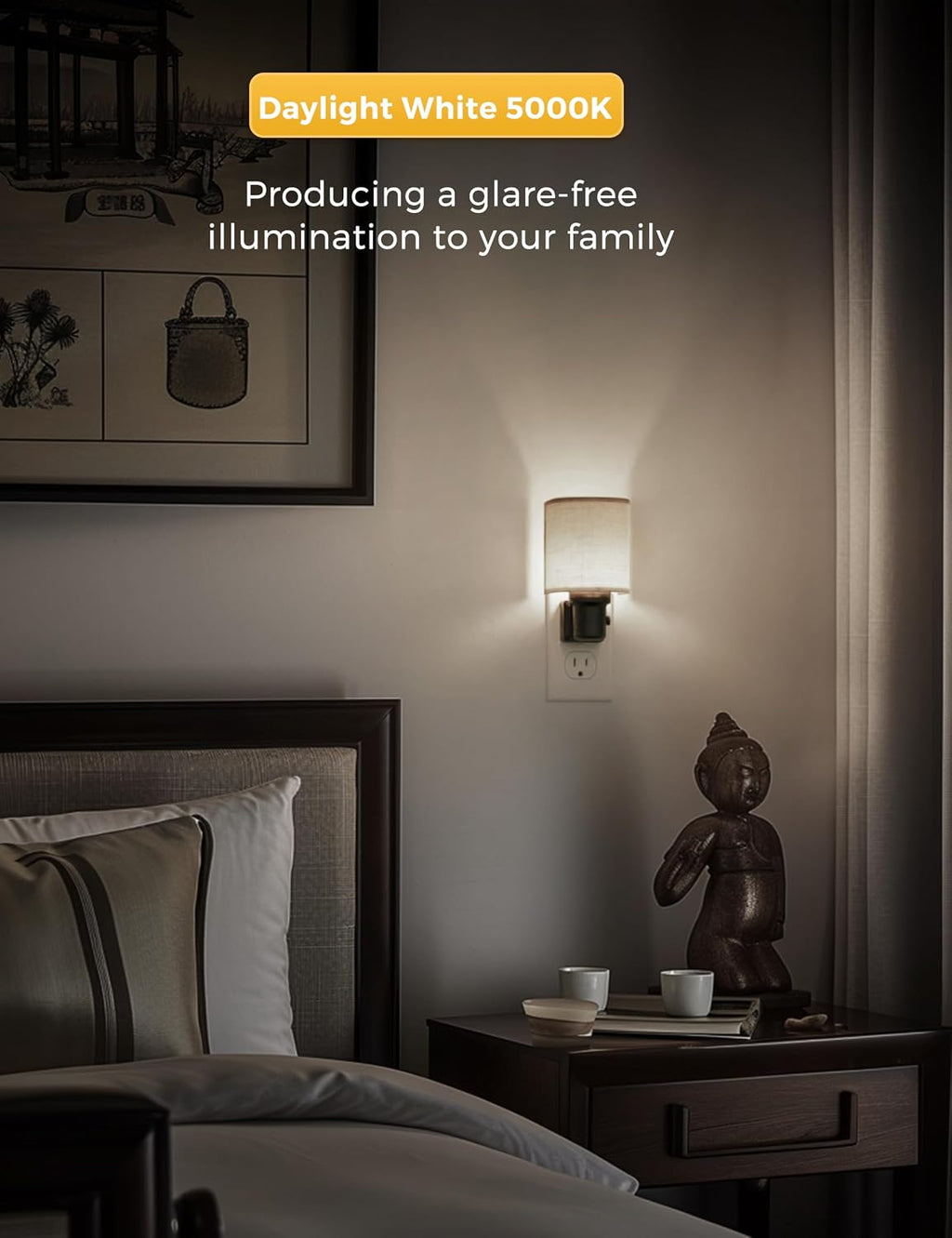 L LOHAS LED Bright Night Lights Plug into Wall, Plug in Night Light Dimmable, Daylight White, Decorative Nightlights Plug in Wall, Light…