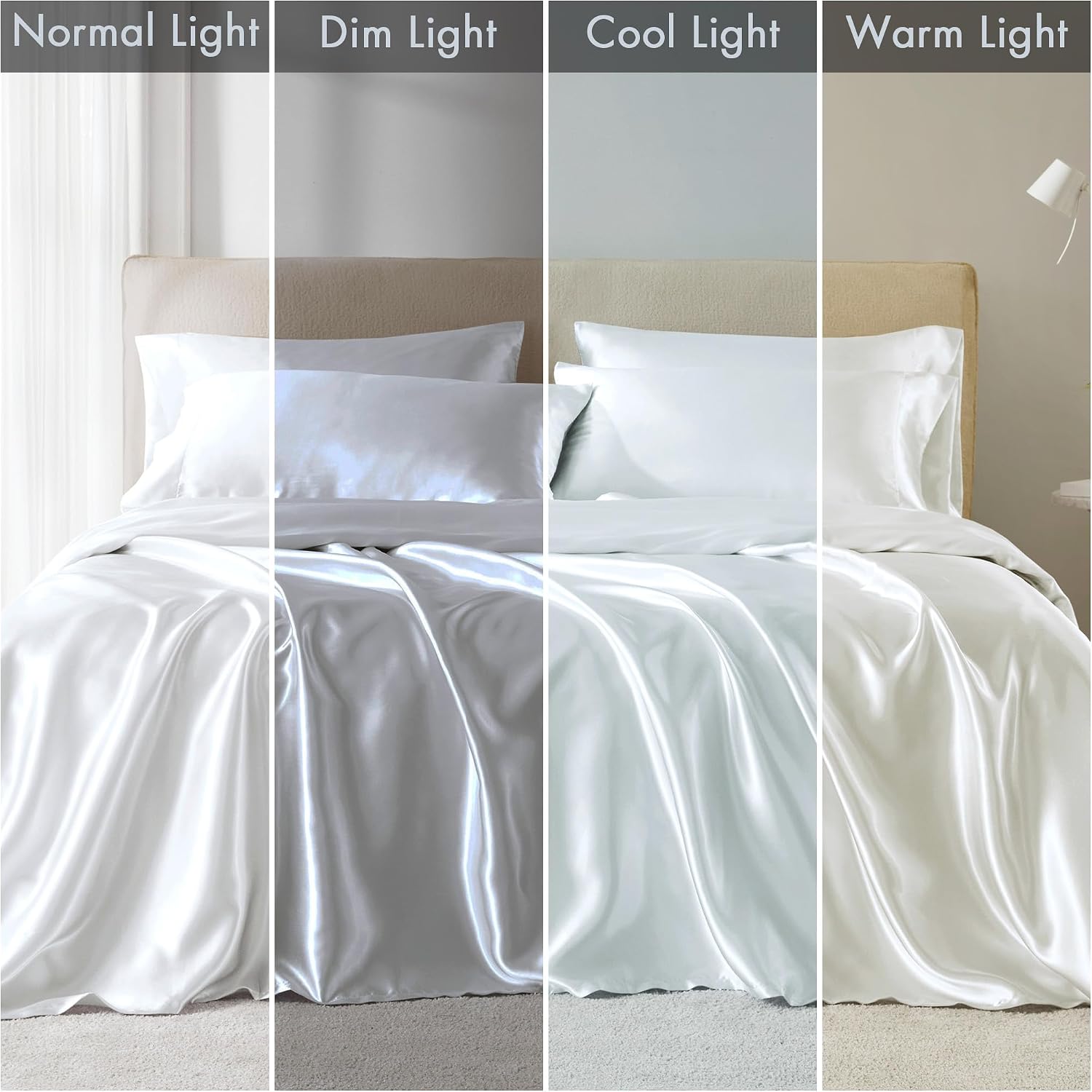 Madisonpark Madison Park Satin Sheets Twin Size, Luxurious Silky Bed Sheets, Elastic 14" Pocket fits up to 16" Mattress, Wrinkle-Free, Soft…