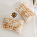 Chumerry Beige Fuzzy Pillow Case Faux Fur Pillow Cover Chic Plaid Check Texture Extra Soft Fluffy Plush Shaggy Fabric Tie Dye Decorative Pi…