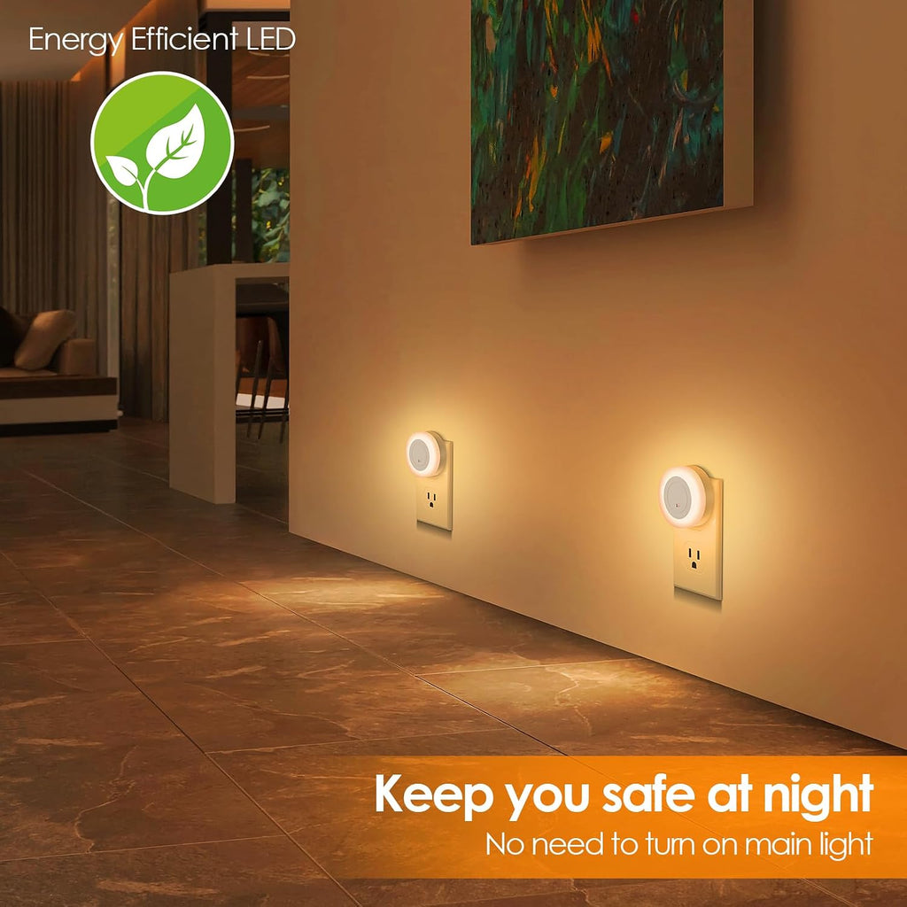 FOLKSMATE LED Night Lights Plug into Wall, Dimmable Plug in Nightlight with Auto Light Sensors for Adults, Kids Room, Bedroom, Bathroom…