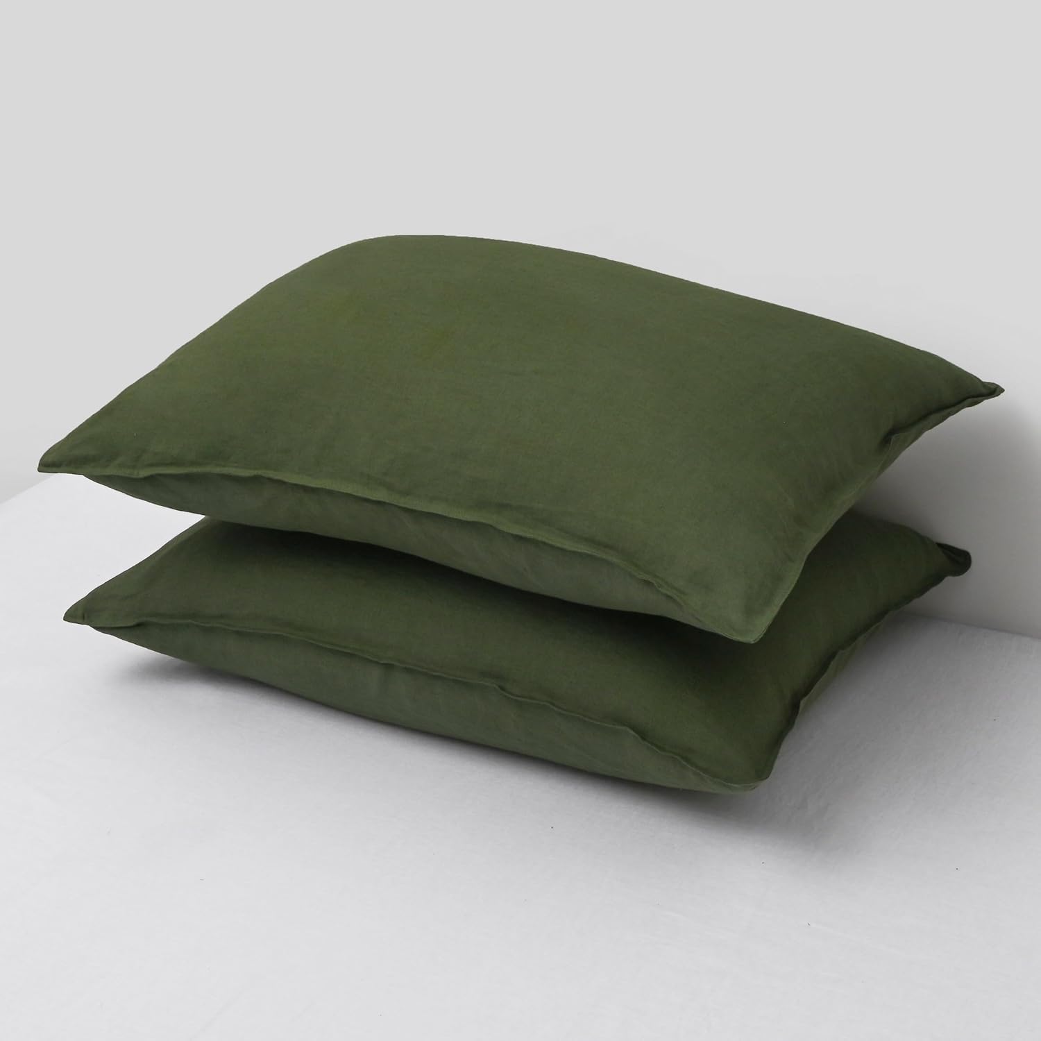 Chuffed Linen Pillowcases 2 Pack 100% Linen Standard Pillow Cases, Breathable and Cooling Washed Pillowshams with Zipper Closure, 20x30 Inc…