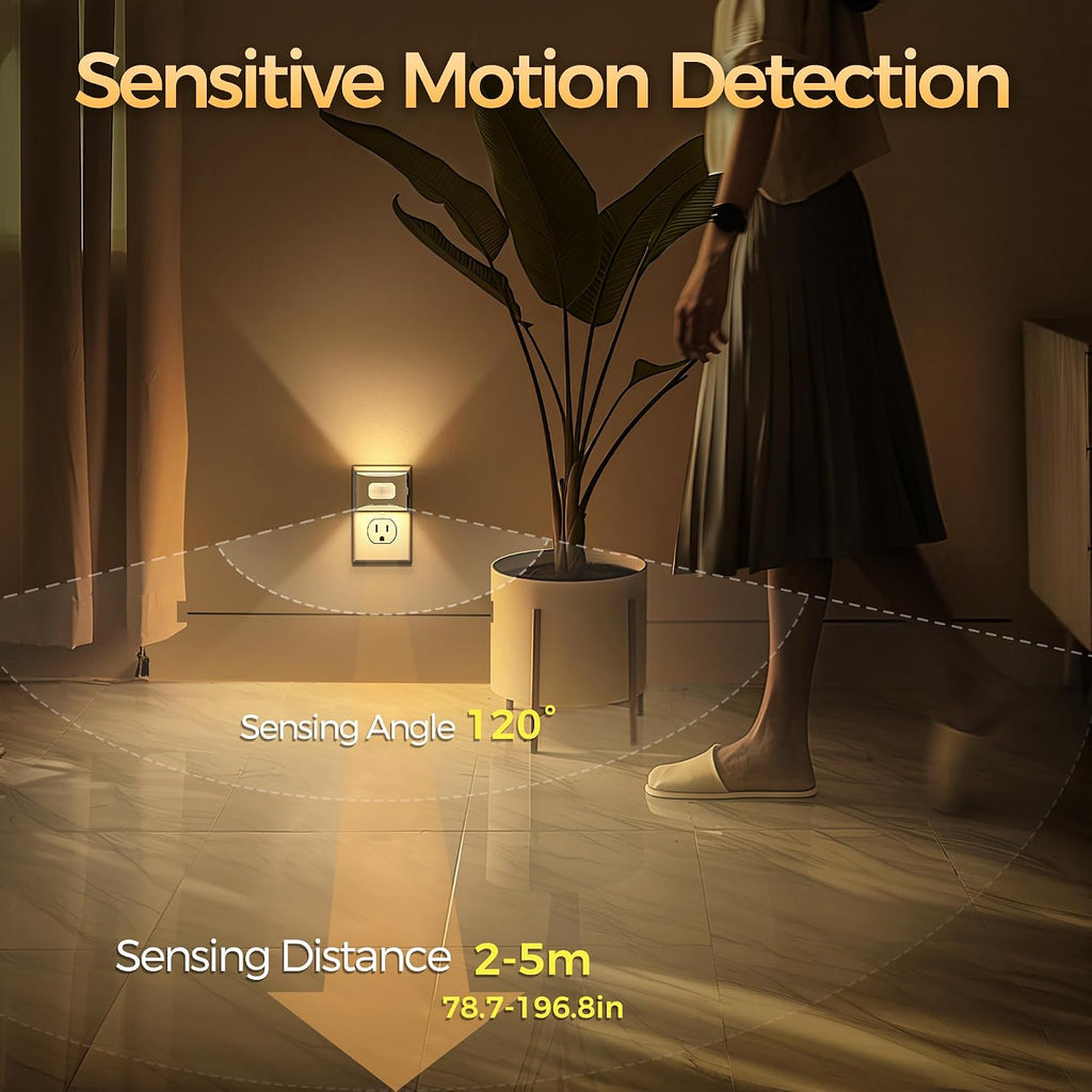 DORESshop LED Night Light[4 Pack], Night Lights Plug into Wall, Plug in Night Light with Motion Sensor, Dusk to Dawn Sensor, Nightlights…