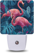 Night Light, Tropical Pink Flamingo Night Lights Plug into Wall for Bedroom Bathroom Hallway Kitchen, Dusk to Dawn Sensor Decorative Gift…