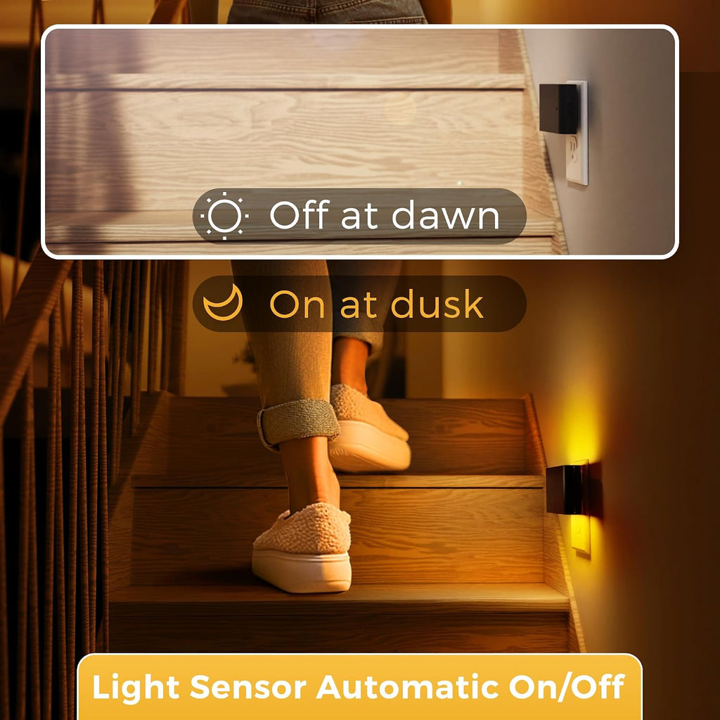 Llohasled L LOHAS LED Night Light, 2 Pack Dimmable Modern LED Night Lights Plug into Wall, Dusk to Dawn Sensor Night Lights for Kid, 0-100LM…