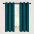 NICETOWN Teal Blackout Cafe Faux Silk Curtains for Small Windows, 42" Wide by 63" Long, 2 Panels, Grommet Thermal Insulated Blackout…