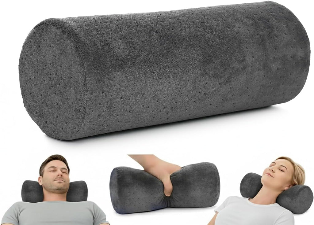 AllSettth AllSett th Round Cervical Roll Cylinder Bolster Pillow with Removable Washable Cover, Ergonomically Designed for Head, Ne…