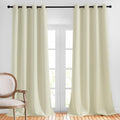 Nicetown Bedroom Room Darkening Curtains - Triple Weave Grommet Top Thermal Insulated Solid Energy Saving Panels/Drapes for Villa/Hall, Bei…