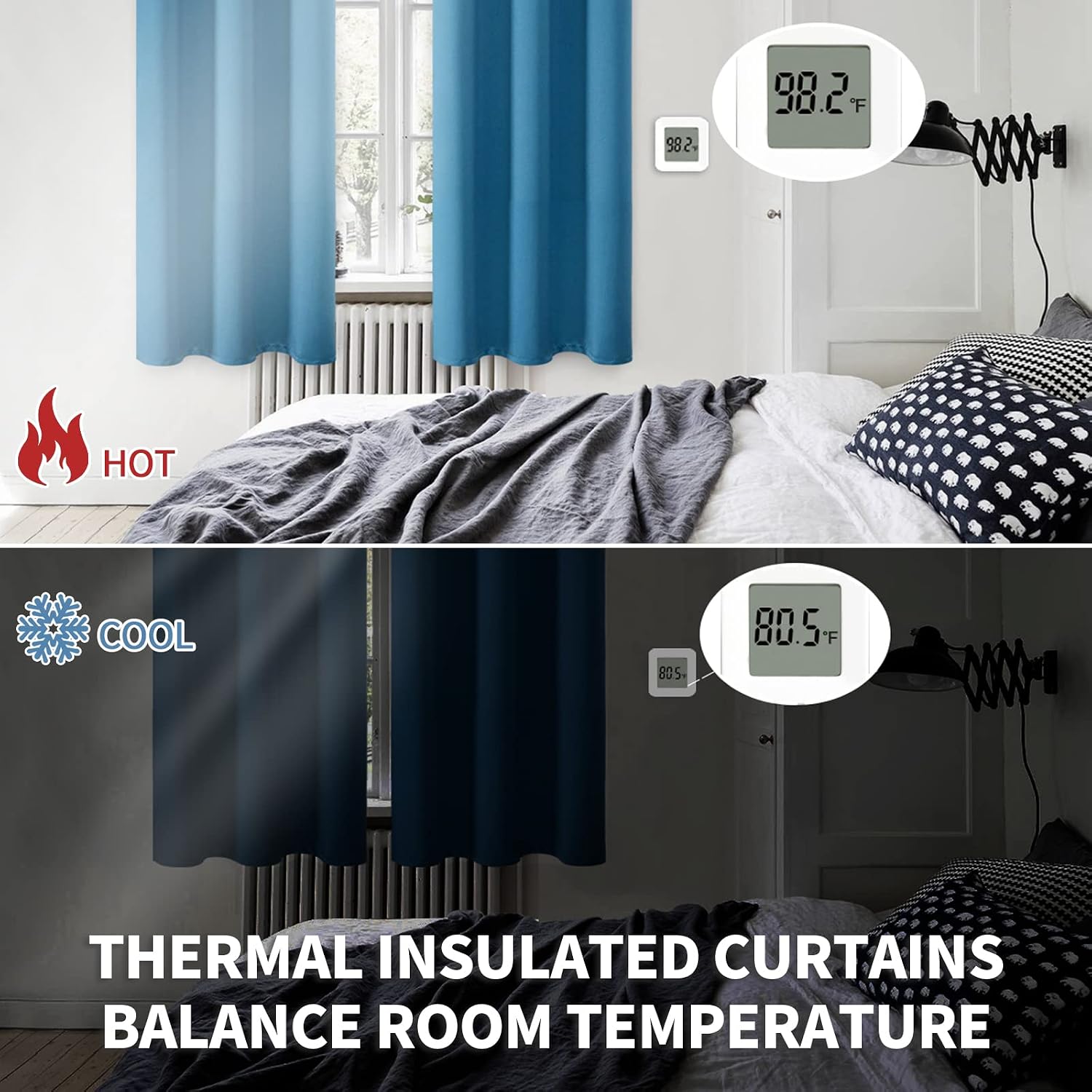 BGment Blackout Curtains - Grommet Thermal Insulated Room Darkening Bedroom and Living Room Curtains, Set of 2 Panels (42 x 72 Inch, Steel…