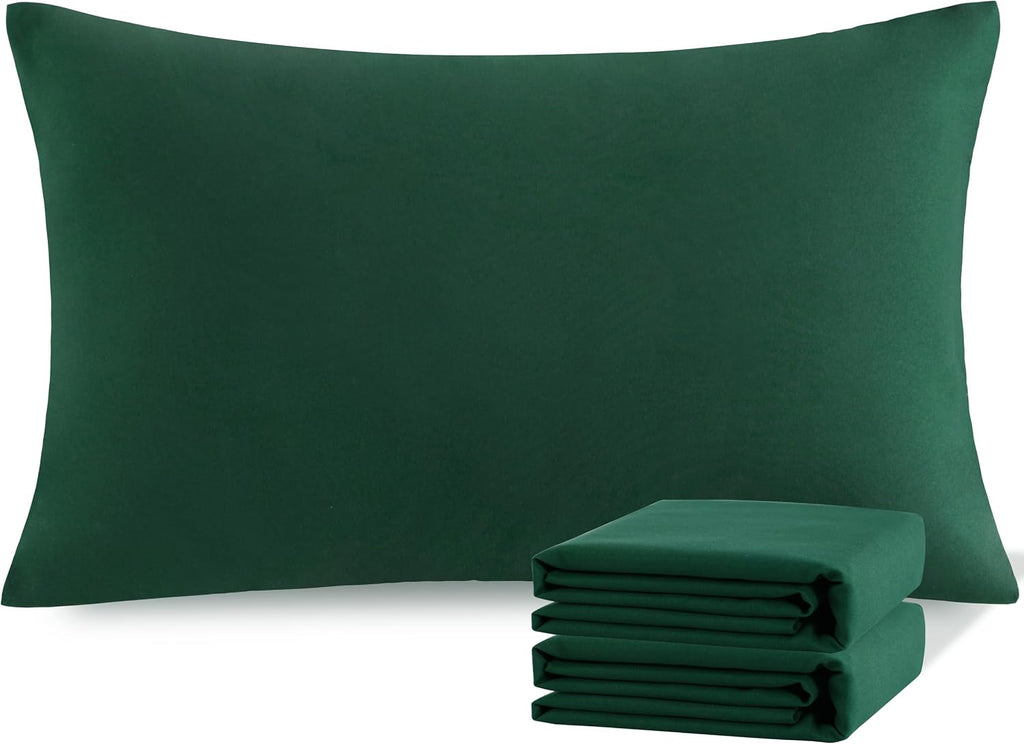 Ntbay Standard Pillowcase Set - 2 Pack Brushed Microfiber 20x26 Pillowcases - Soft, Wrinkle-Free, Fade-Resistant, Stain-Resistant, Dark Gre…