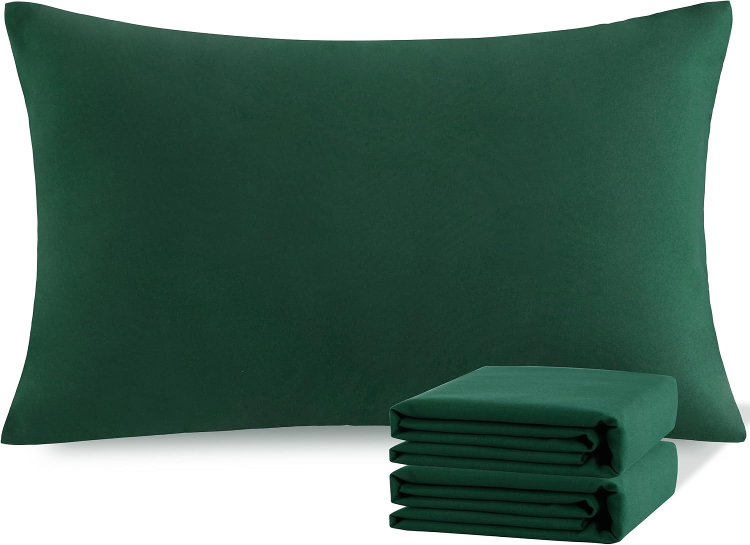 Ntbay Standard Pillowcase Set - 2 Pack Brushed Microfiber 20x26 Pillowcases - Soft, Wrinkle-Free, Fade-Resistant, Stain-Resistant, Dark Gre…