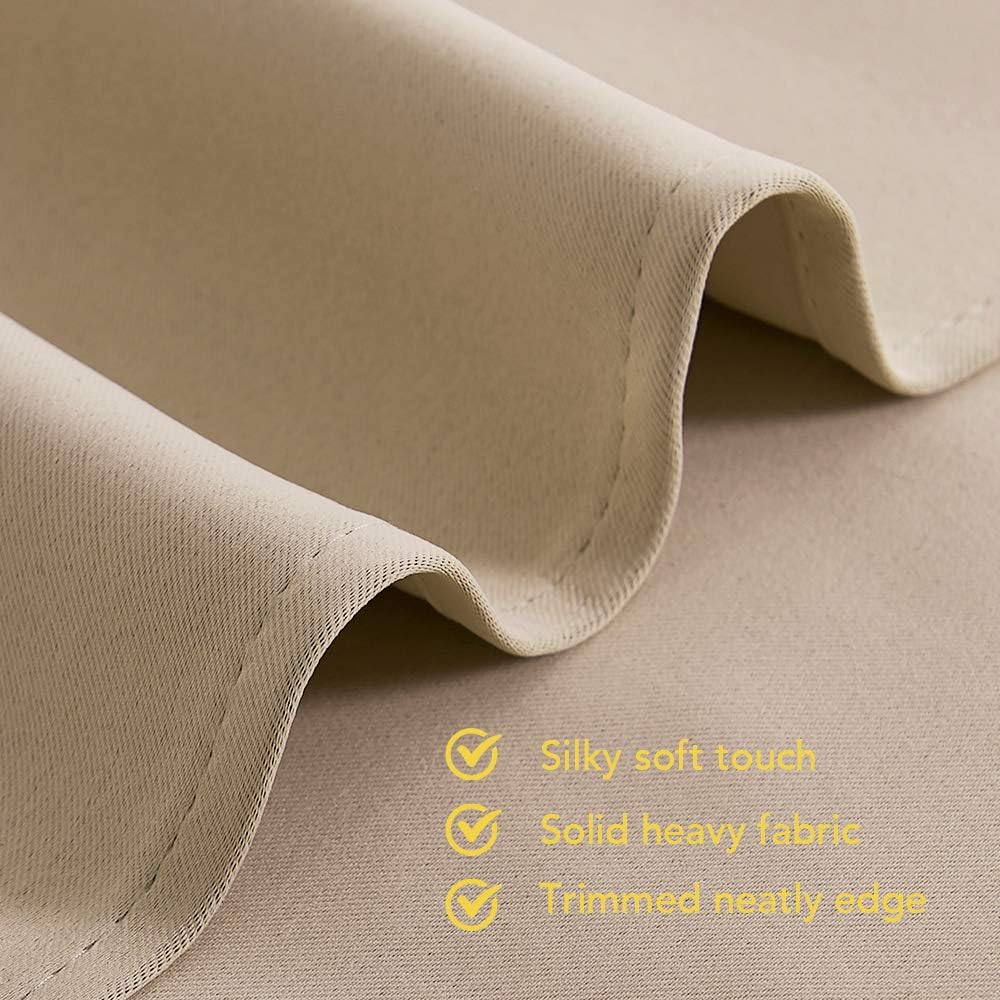 NICETOWN Thermal Room Darkening Draperies Curtains, Thermal Insulated Grommet Room Darkening Drape Panels for Bedroom (Biscotti Beige, 2…