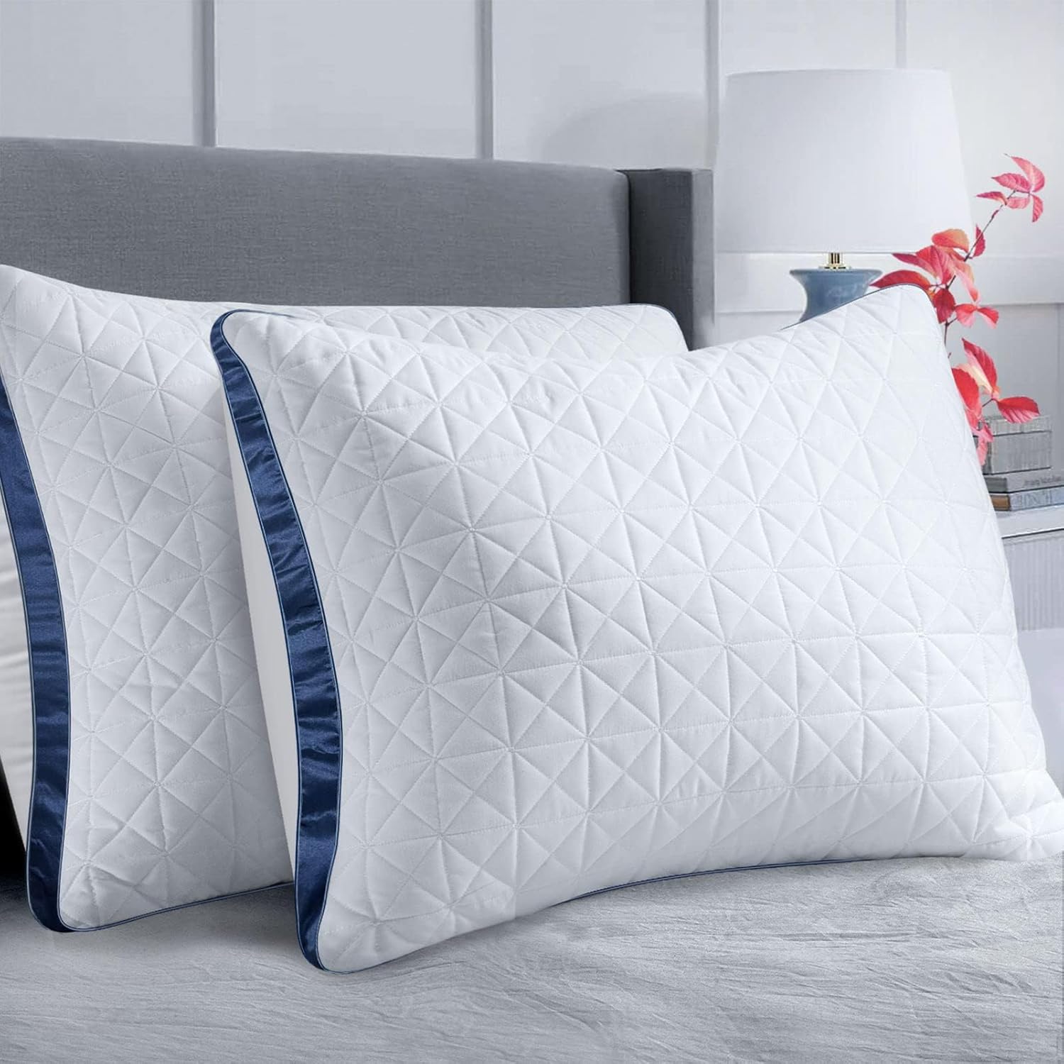slybearsleepbetter Pillows Standard Size Set of 2 Cooling Hotel Luxury Bed Pillows for Sleeping 2 Pack, Supportive Breathable Down Alternat…