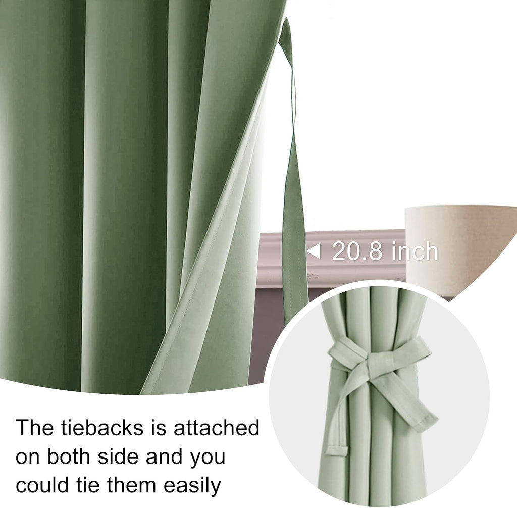 Jiuzhen Short Blackout Curtains for Small Window - Cafe Room Darkening Privacy Thermal Half Window Curtains Tiers for Bathroom, Kitchen, W 4…