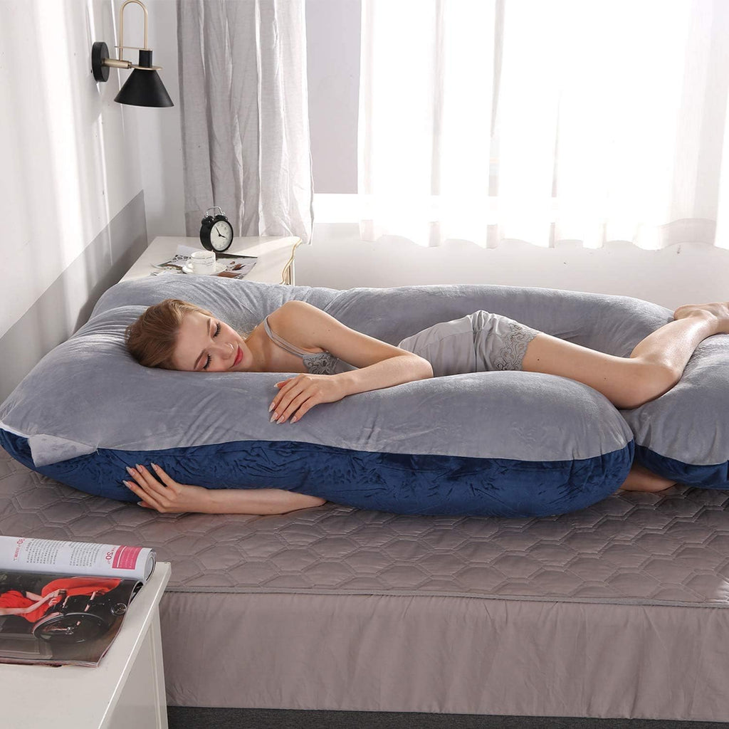 U-Shaped Full Body Pregnancy Pillow for Sleeping – 57" Maternity Pillow with Removable Cover, Support for Back, Legs, Belly & Hips…