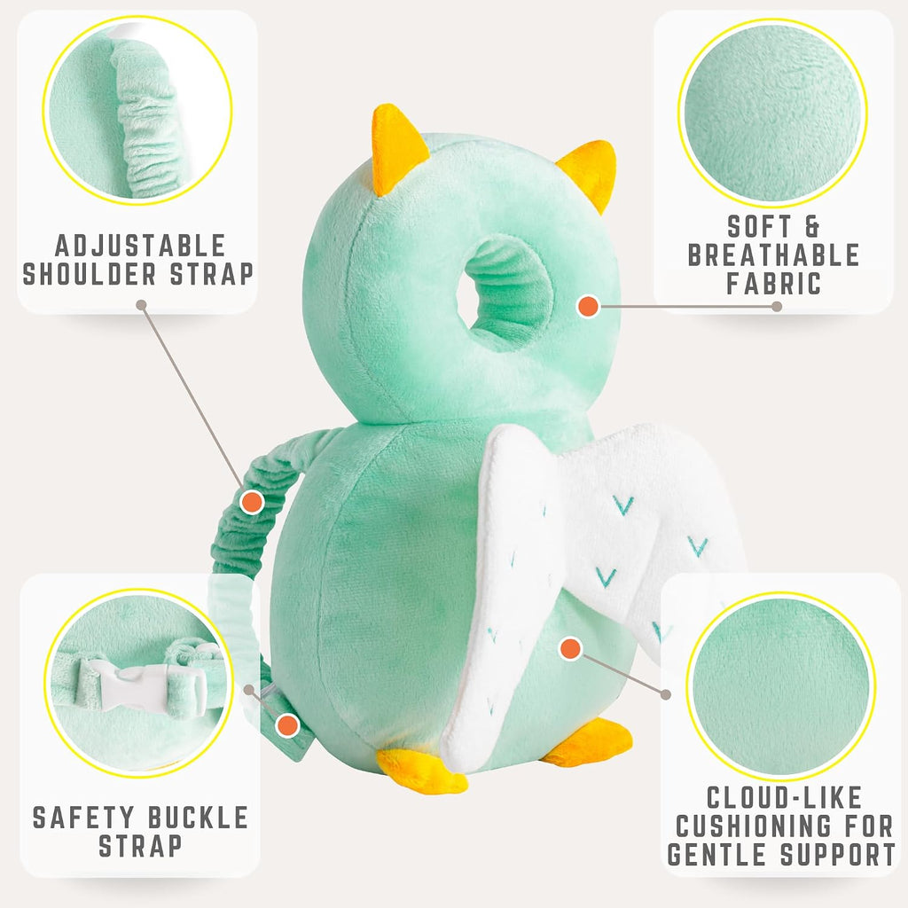 Baby Head Protector Backpack (9 to 24 Months) - Cute Head Guard Pillow with Knee Pads and Socks, Crawling and Walking Safety Set, Toddler…