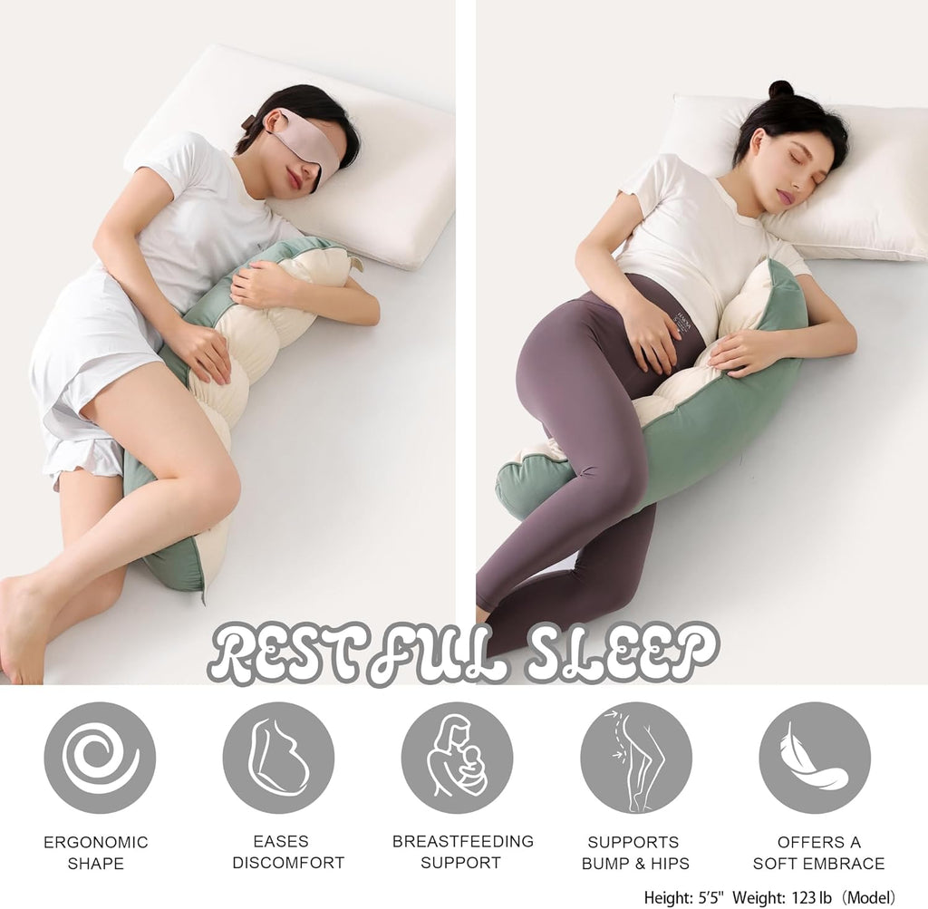 Peallow(Pat. Pend) – Long Round Body Pillow for Adults, Bolster Pillow for Sleeping, Soft and Supportive Pillow for Sleeping & Lumbar…