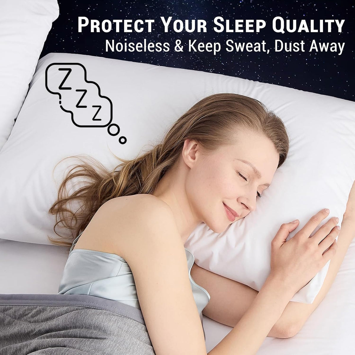 Gogreen Bamboo Rayon Waterproof Pillow Protector, Breathable Pillow Cover, Cooling Pillow Case Protector with Zipper, Super Soft Pillow Cas…