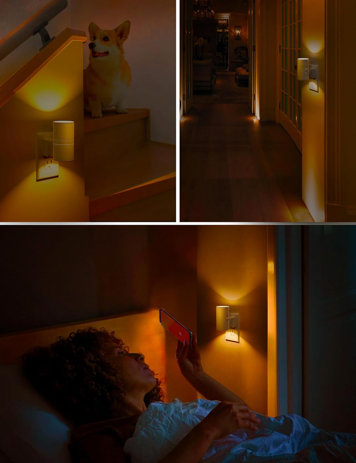L LOHAS LED Night Light, Amber Nightlight, Dimmable Night Light 100LM, Light Sensor, Yellow Nightlight, Sleep Light for Kids, Soft & Warm…