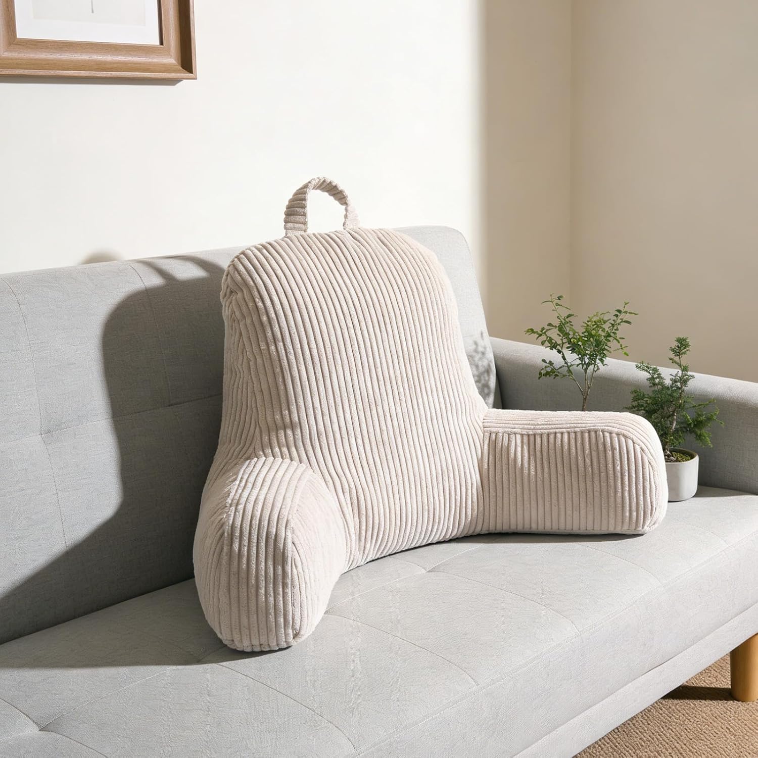 Reading Pillow for Sitting in Bed, Backrest Pillow with Shredded Memory Foam for Adult & Children, Comfy Back Support for Sofa and Floor…
