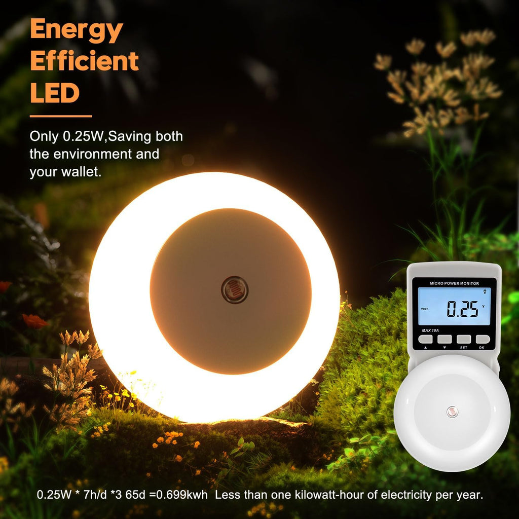 fesnne Night Light, Night Lights Plug into Wall, Dusk to Dawn Sensor Warm White Led Night Light 0.5W, 2 Pack Nightlight for Adults…