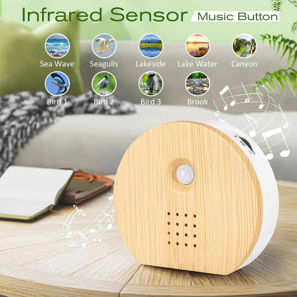 Fllvilley Singing Bird Box Original, White Noise Nature Sound Box with Motion Sensor Portable Birds Chirping with Timer, 9 Soothing Songs,…