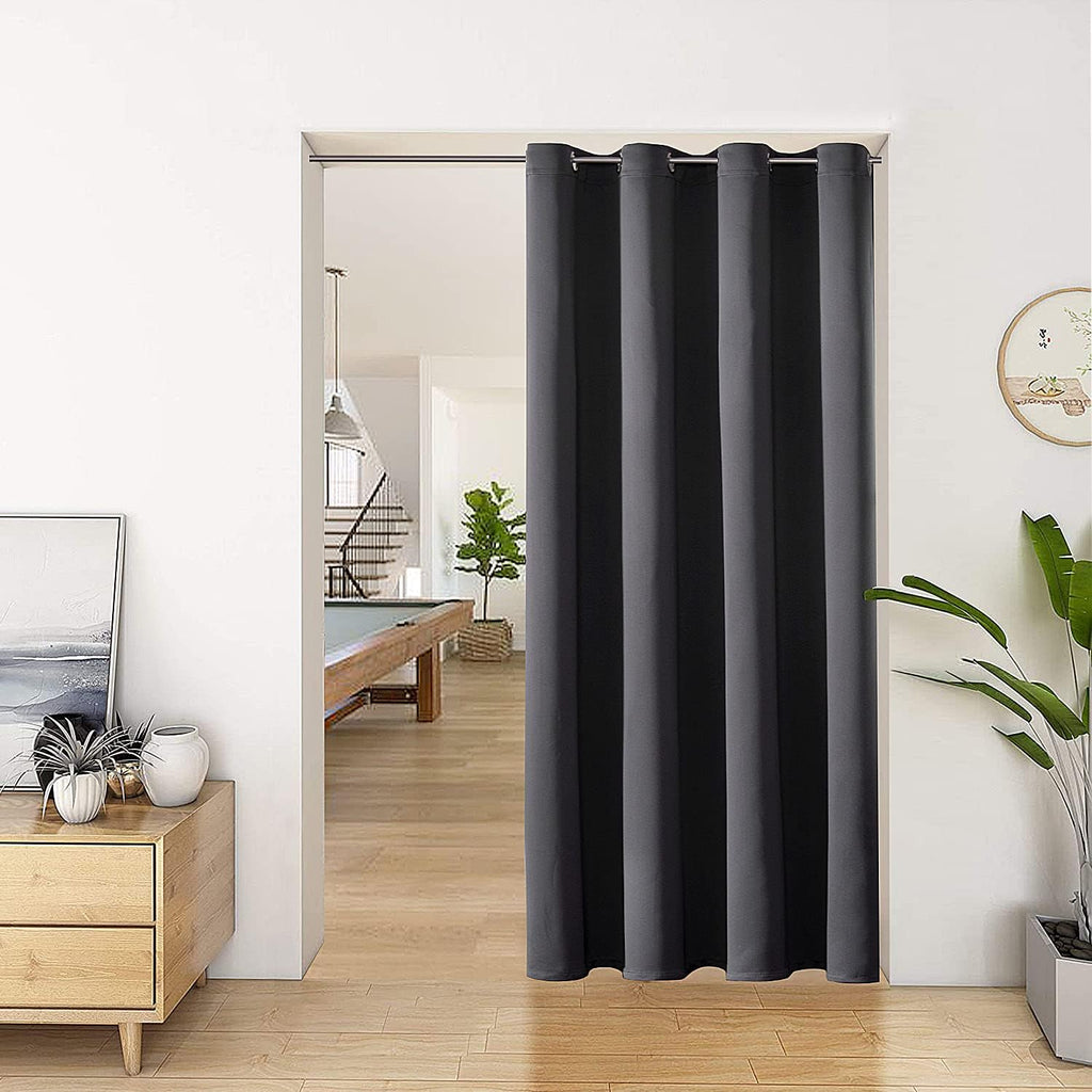 ChrisDowa Blackout Door Curtains for Doorway Privacy, Grommet Closet Curtains for Bedroom Closet Door, Thermal Insulated Temporary Doorway…