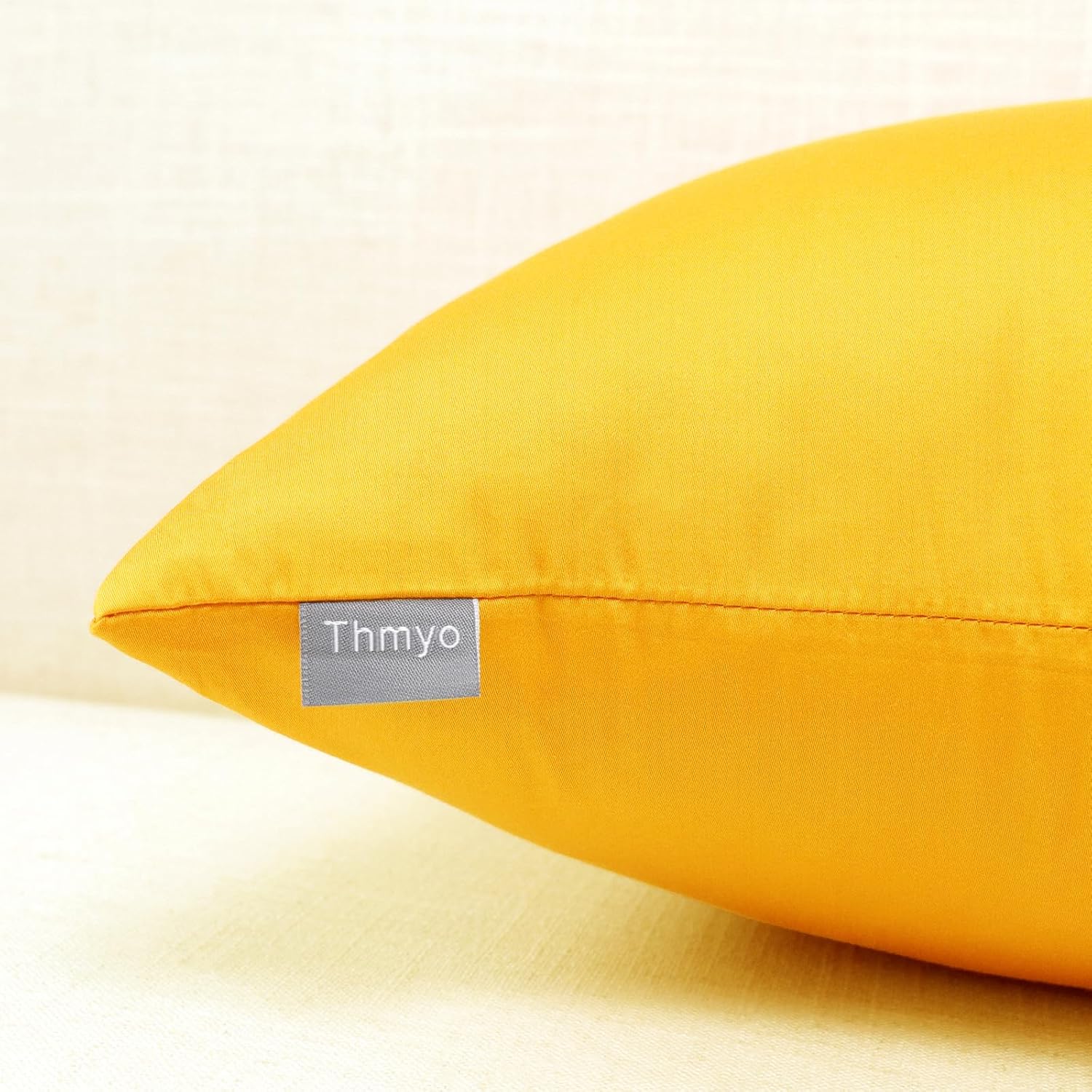Thmyo 4-Pack 100% Cotton Comfortable Solid Decorative Throw Pillow Case, Thmyo Square Cushion Cover Pillowcase Sublimation Blank Pillow Cove…