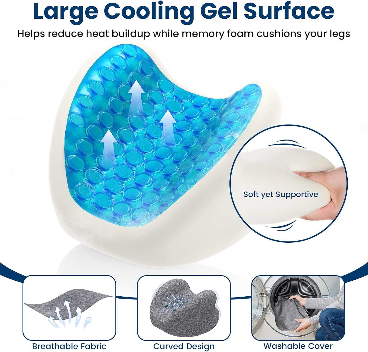 Knee Pillow for Side Sleepers - Cooling Gel Memory Foam Leg Pillow for Side Sleeping, Heart-Shaped Between Legs Cushion for Pressure…