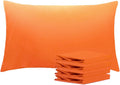 Ntbay Queen Pillowcase Set - 4 Pack Brushed Microfiber 20x30 Pillowcases - Soft, Wrinkle-Free, Fade-Resistant, Stain-Resistant, Orange Pill…