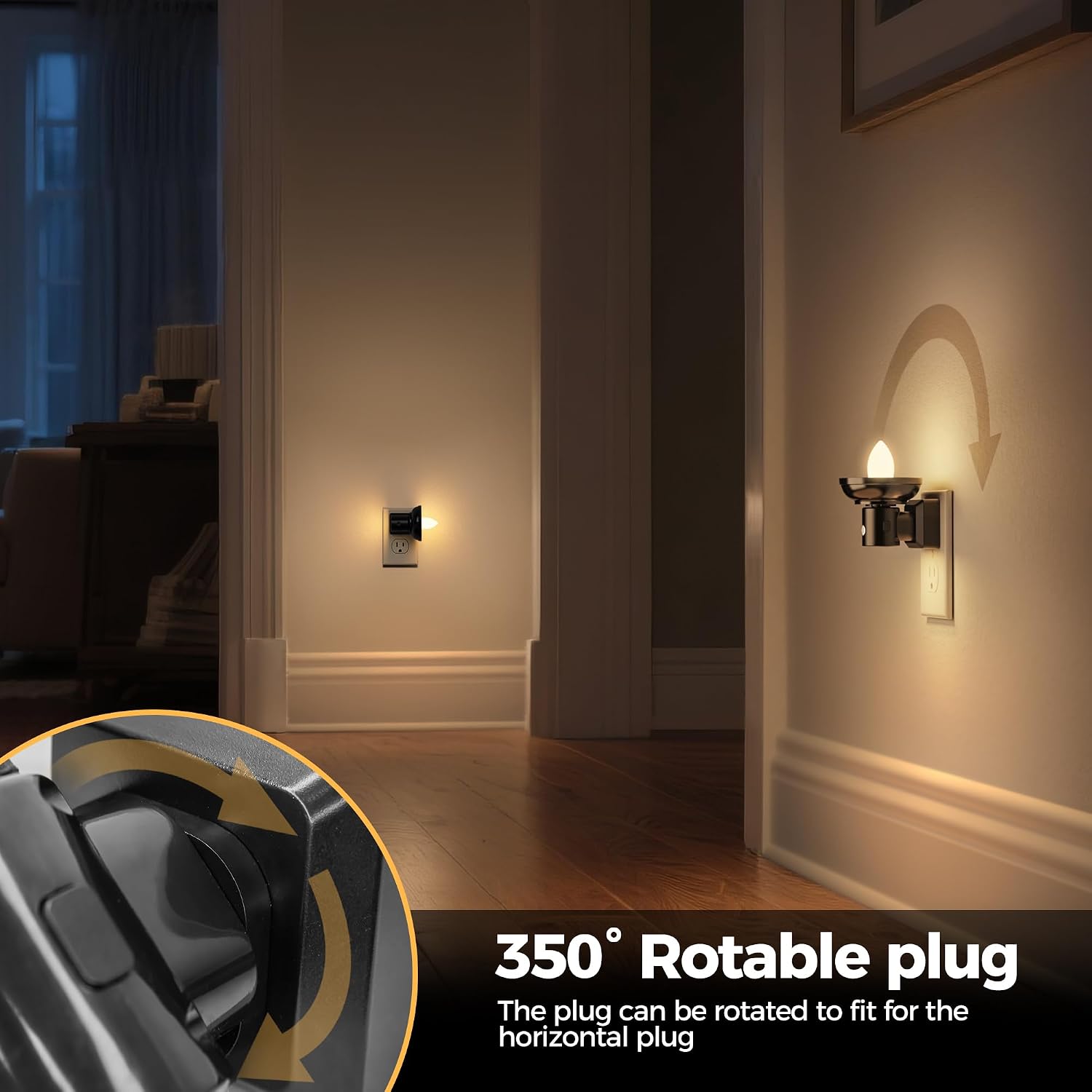 DORESshop LED Night Light, Night Lights Plug into Wall, 3 Level Brightness Adjustable Plug in Night Light, Dusk to Dawn Sensor…