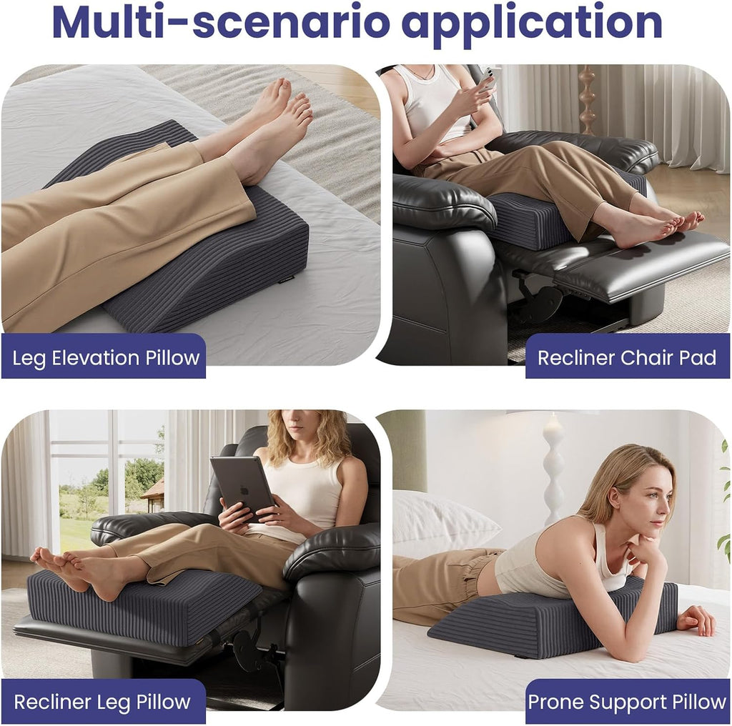 idee-home Recliner Leg Rest Cushion, Recliner Footrest Extender Pillow with Removable Corduroy Cover, Multi Purpose Ergonomic Foot Pillow…
