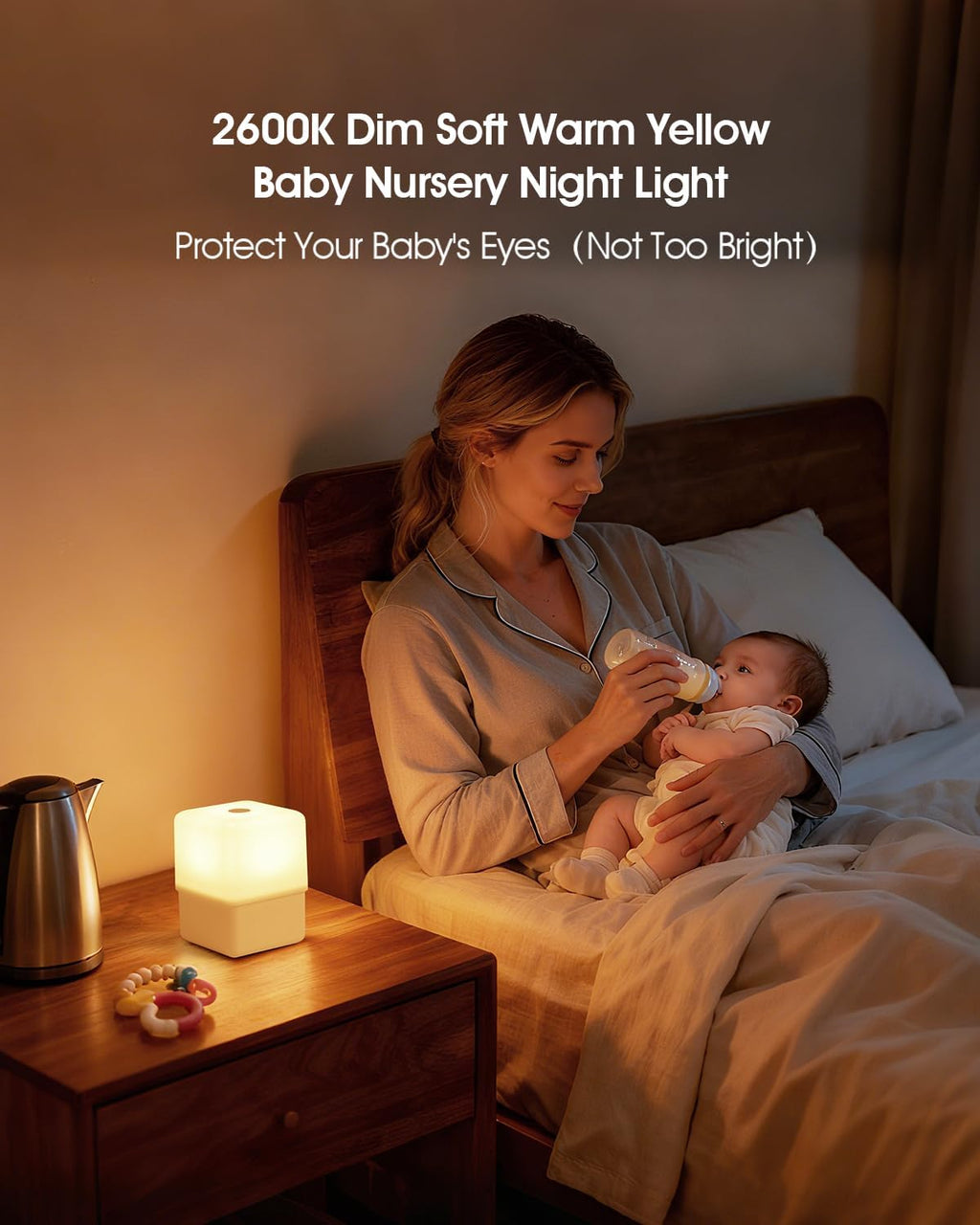 JJ&RY Cool Lift Touch Lamps for Nightstand, Cordless Warm Night Light for Baby Nursery/, Dimmable/2600K Amber/2000mAh Recharg…