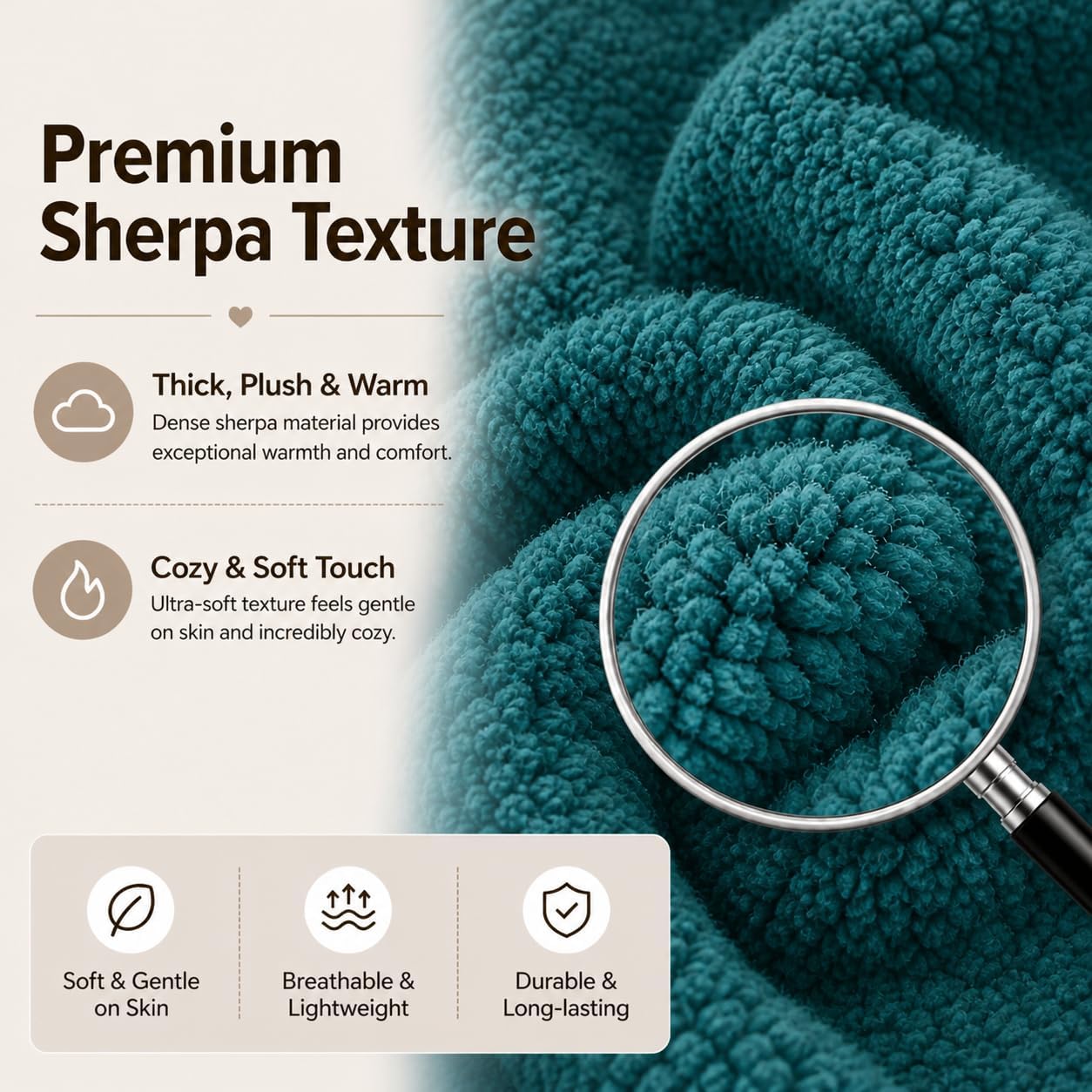 Reafort Sherpa Body Pillow Cover 21" x 54", Plush Fleece Long Body Pillowcase with Zipper Closure, Ultra Soft Fluffy Cozy Decorative…