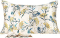 MANSPHIL Sand Floral Botanical Silk Pillow Cases Standard, Printed 22 Momme Mulberry Silk Top with Satin Underside Pillowcase for Hair…