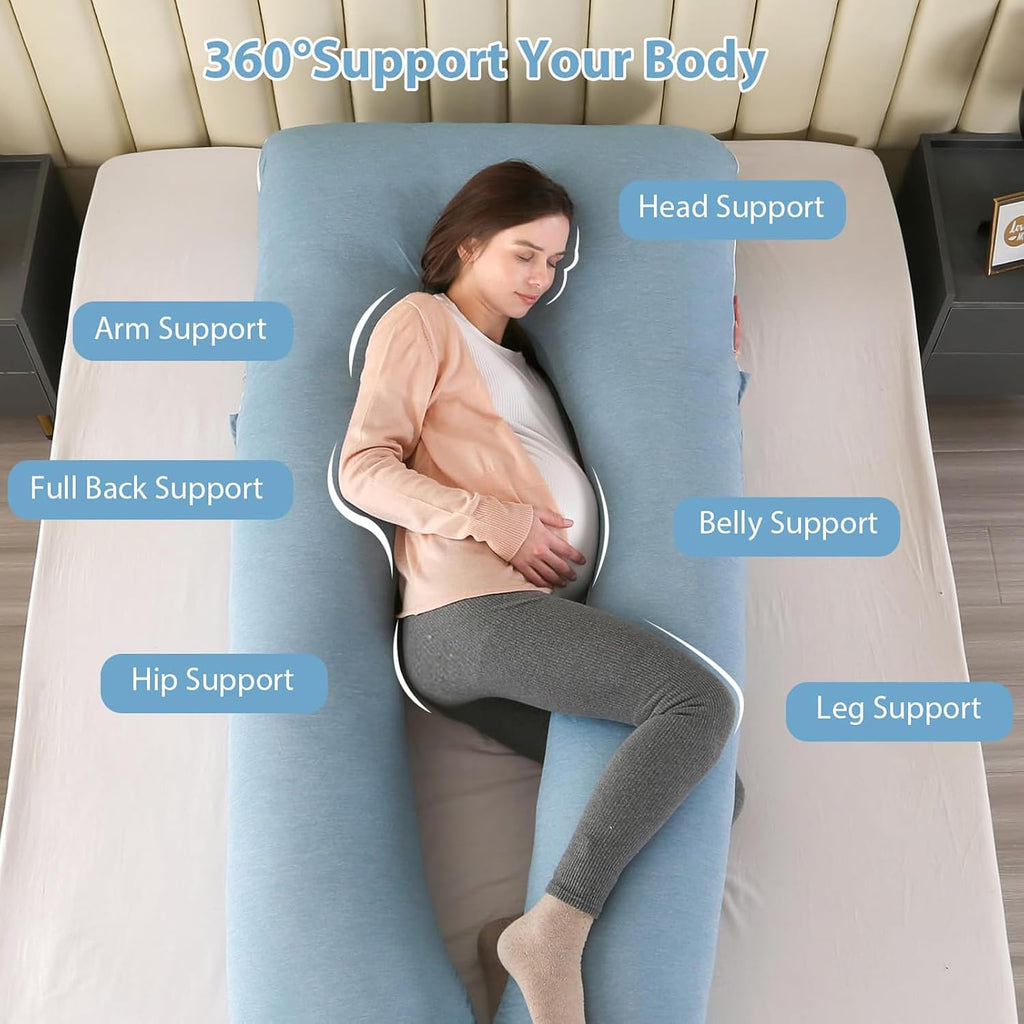 BATTOP Pregnancy Pillow for Sleeping, Maternity Pillow with Cooling Removable Cover,57 Inch Cooling Body Pillow, Support for…