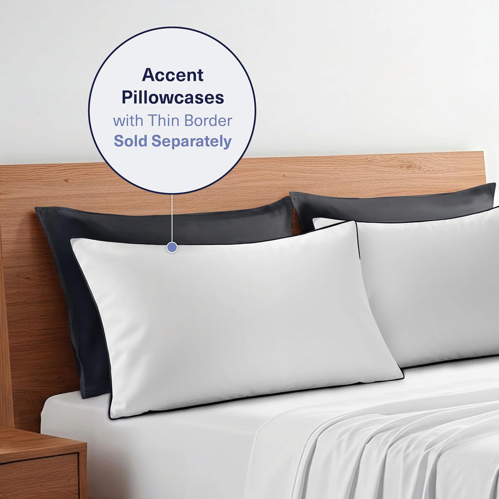 KickoffHome Kickoff Viscose Bamboo Pillowcase, Standard, Set of 2, 100% Organic Hidden Zippered Viscose Bamboo Pillow Case Standard Size, C…