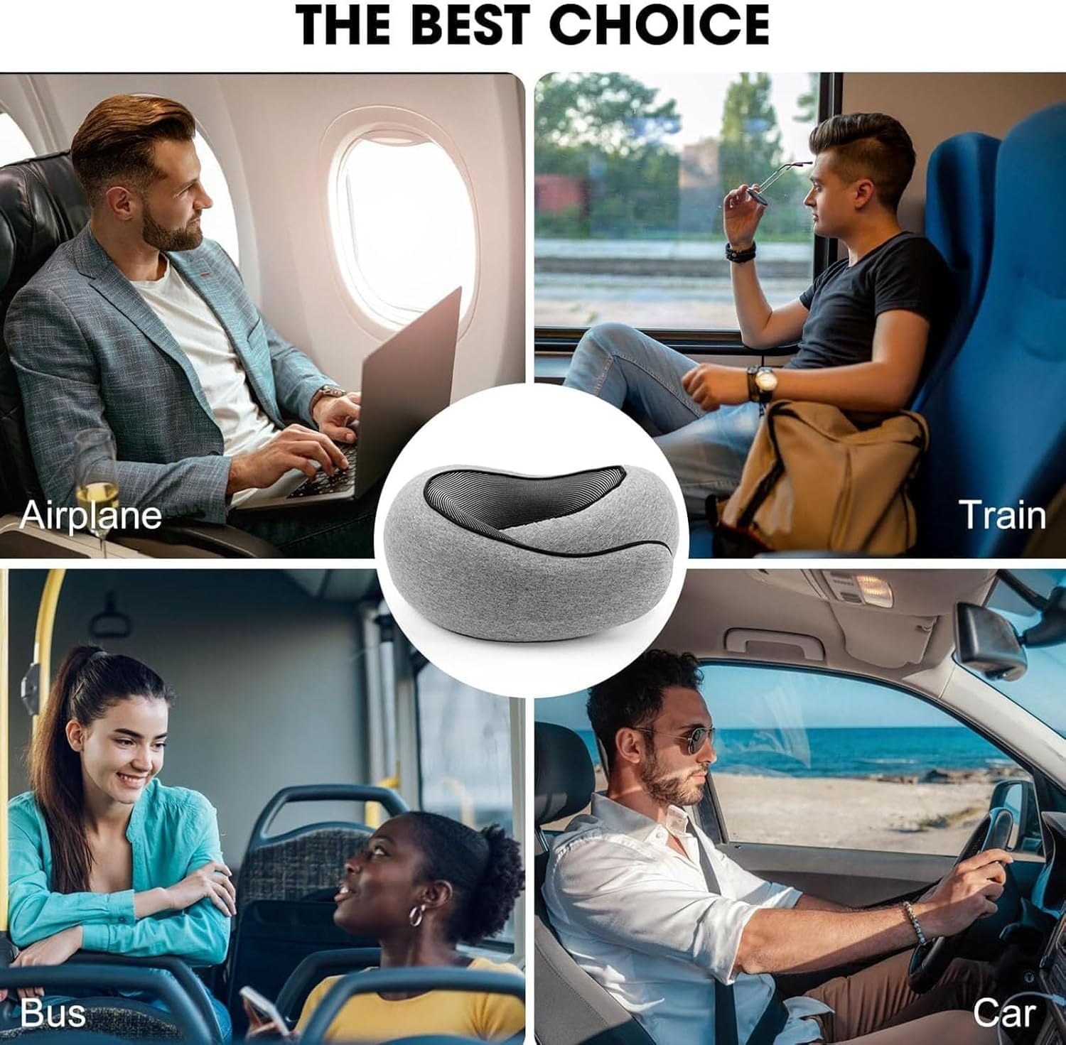 Weershun Travel Pillow for Airplanes, 2026 Memory Foam Neck Pillow with Chin Wrap for Traveling, Suitable for Airplanes, Offices and Cars (…