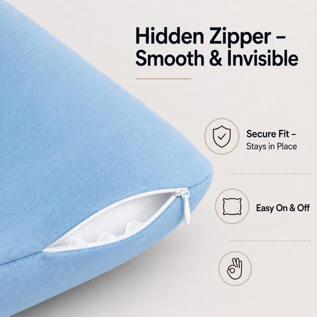EVOLIVE Body Pillow Cover 21"x54", Ultra Soft Microfiber Pillowcase with Hidden Zipper, Breathable, Machine Washable, for Pregnancy &…