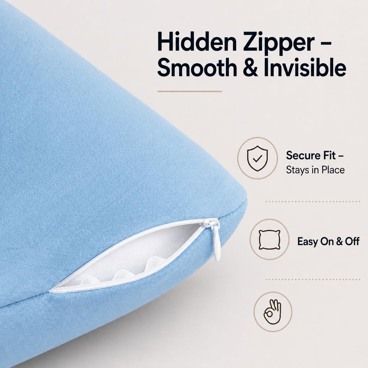 EVOLIVE Body Pillow Cover 21"x54", Ultra Soft Microfiber Pillowcase with Hidden Zipper, Breathable, Machine Washable, for Pregnancy &…