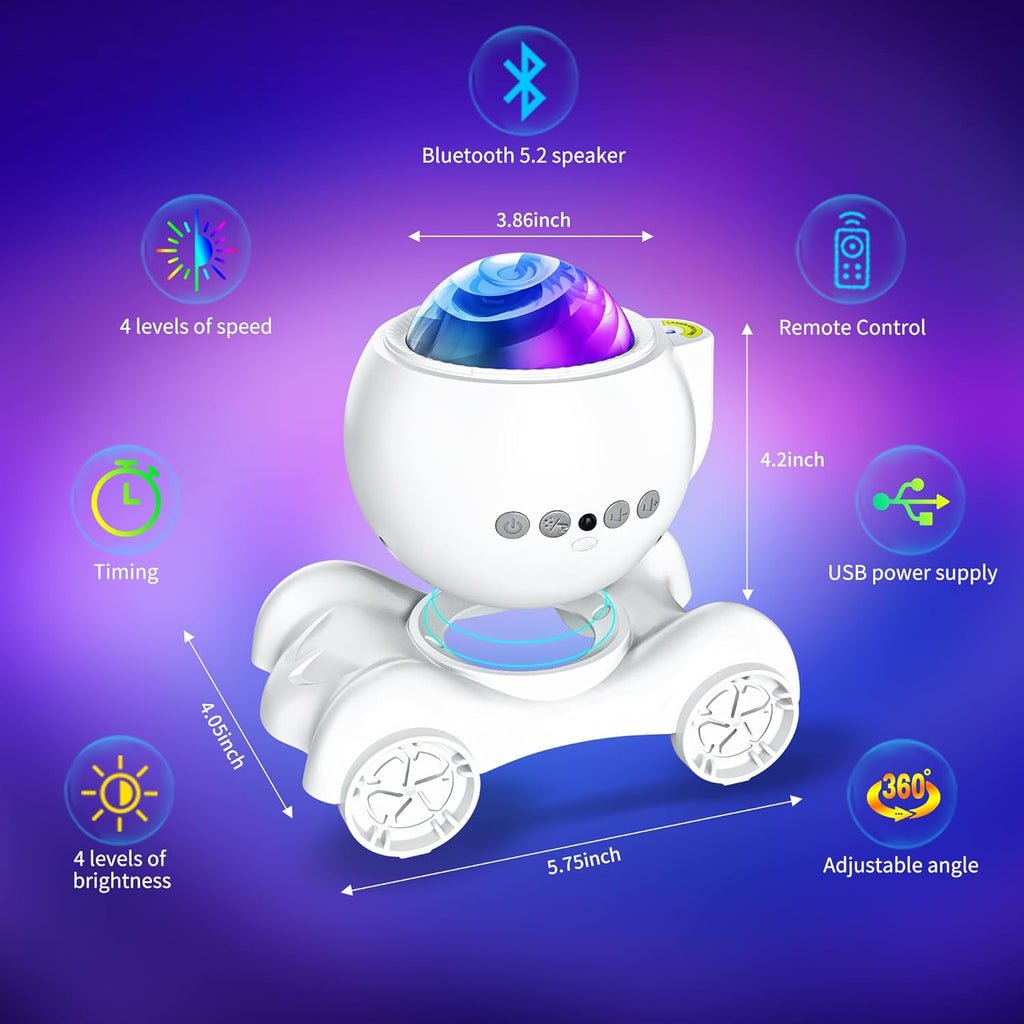 ENOKIK Galaxy Projector, Star Aurora Projector Built-in Bluetooth Speaker, Night Light for Kids Adults, White Noise Light for Home…