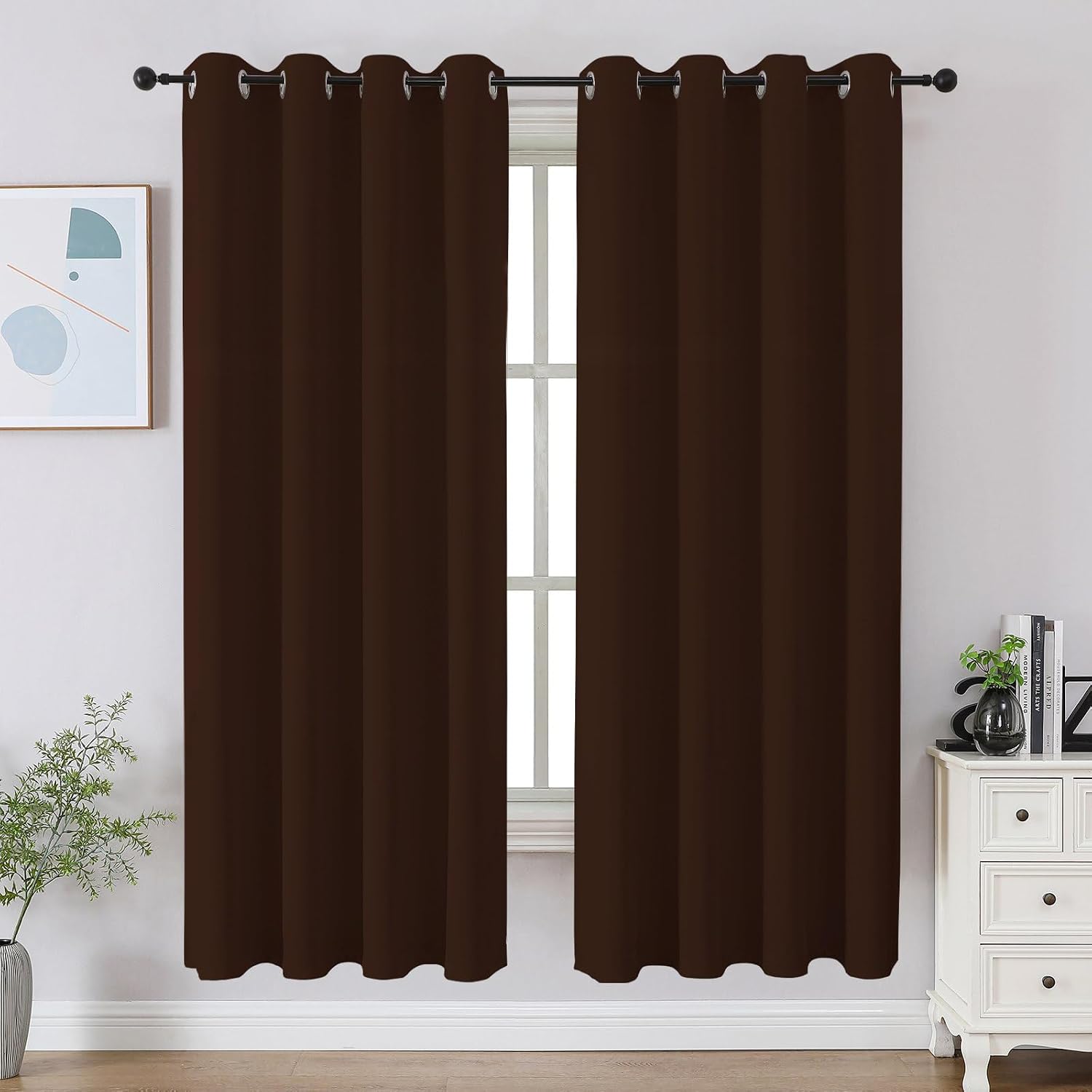 CUCRAF Blackout Curtains 63 inch Length 2 Panels Set, Room Darkening Drapes for Living Room Bedroom, Thermal Insulated Light Blocking…