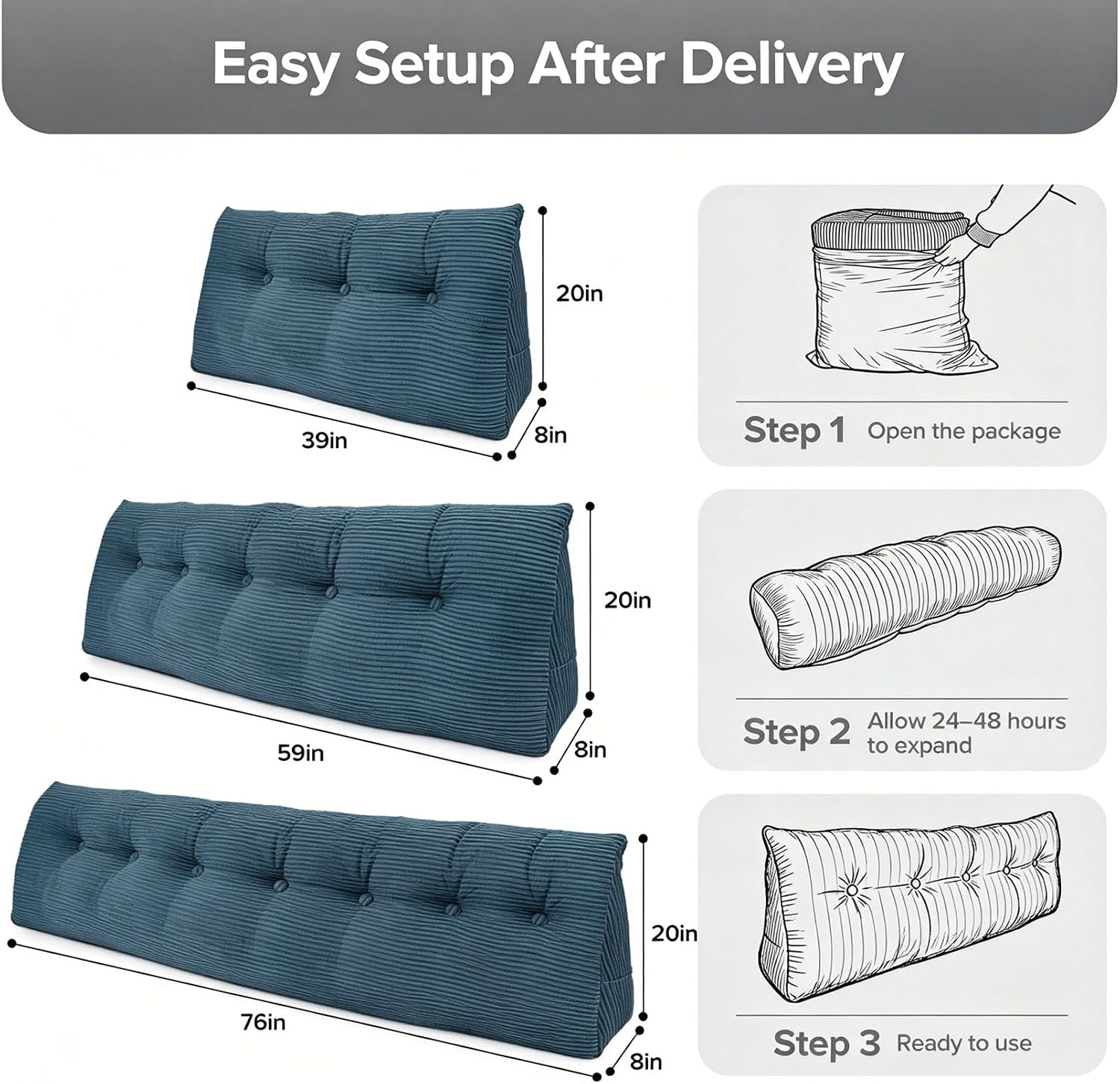 Royal Choice Headboard Pillow for Sitting Up in Bed, Twin Size Backrest Triangle Reading Pillow for Daybed, Supportive Bed Back Pillow for…