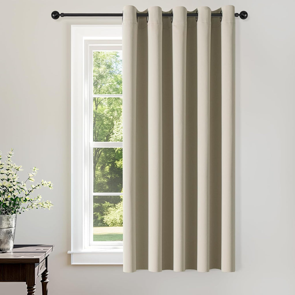 ChrisDowa Blackout Curtains 70 inches Wide for Bedroom - Extra Wide Grommet Thermal Insulated Room Darkening Curtains for Living Room (1 Pa…