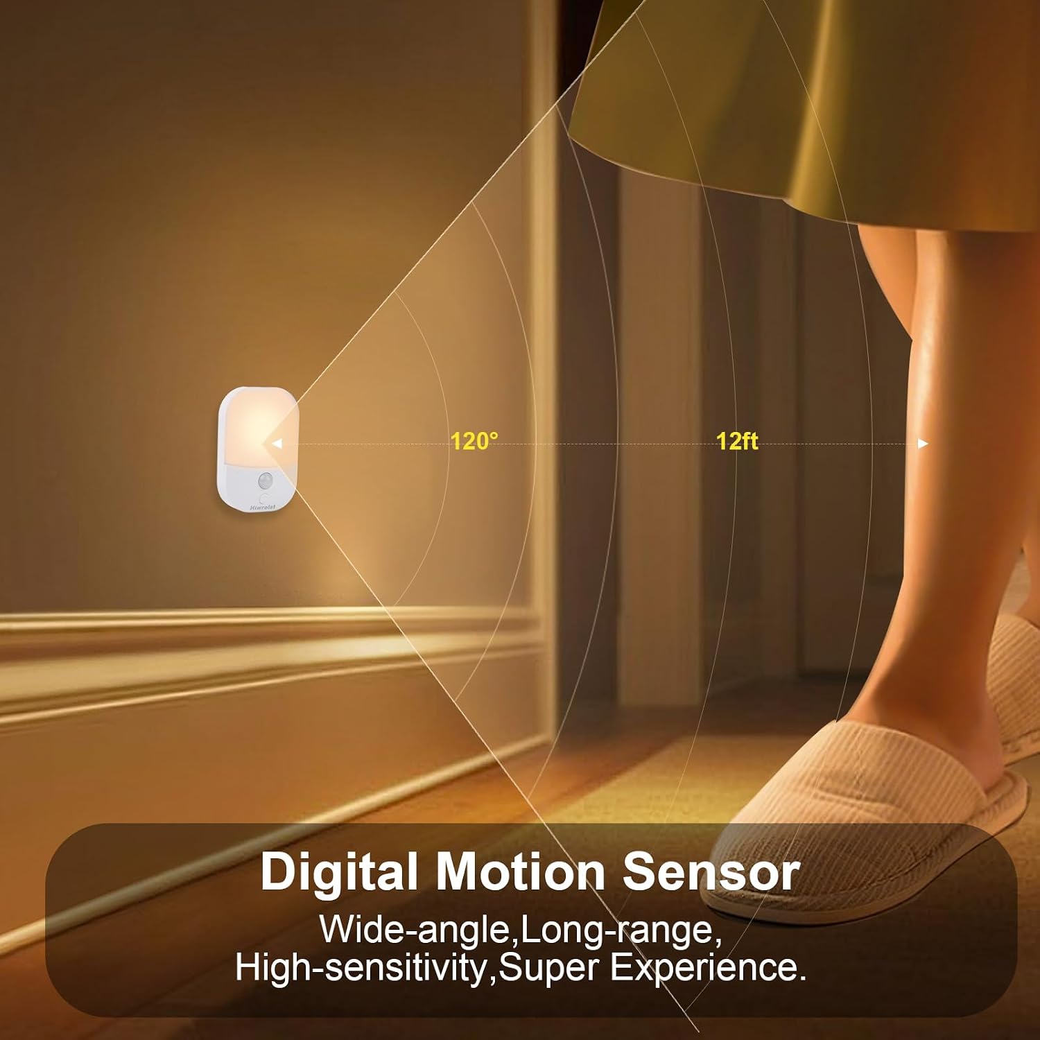 Motion Sensor Night Light, LED Dimmable Warm White Type-C Rechargeable Battery, for Hallway, Bathroom, Stair, Wardrobe, Bedroom, Auto…