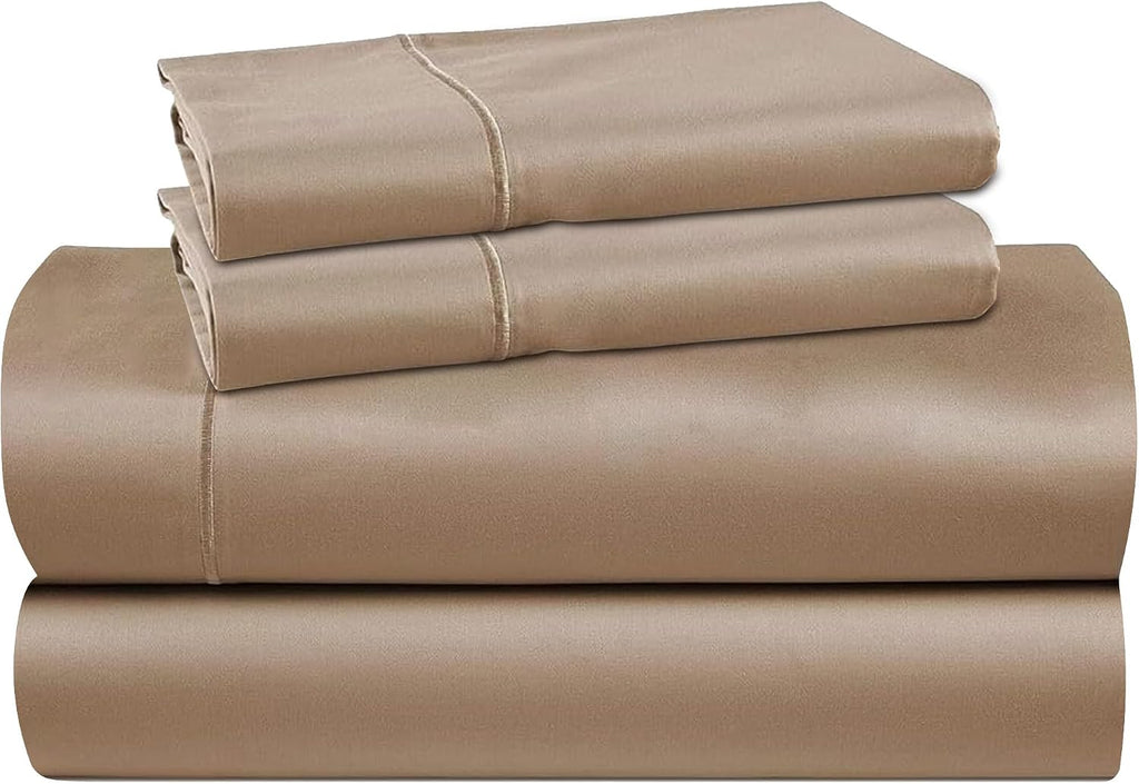 Ambra Linens 100% Organic Cotton Sheets for Queen Size Bed Set - 4 PC Organic Queen Sheets Set - Soft, Comfy, Breathable & Cooling - 16” De…